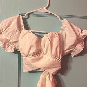 White crop tie top